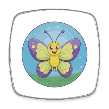 Butterfly Cute Kawaii Cartoon Clipart Animal Pet - Square fridge magnet - white - Front