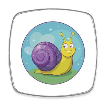 Snail Cute Kawaii Cartoon Clipart Animal Pet - Square fridge magnet - white - Front