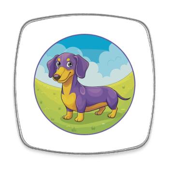 Dachshund Dog Cute Kawaii Cartoon Clipart Animal - Square fridge magnet - white - Front