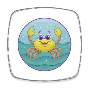 Crab Cute Kawaii Cartoon Clipart Animal Pet - Square fridge magnet - white - Front