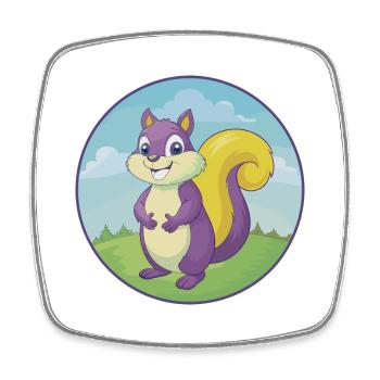 Squirrel Cute Kawaii Cartoon Clipart Animal Pet - Square fridge magnet - white - Front