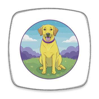 Labrador Retriever Hund Niedliches Kawaii Cartoon Tier - Viereckiger Kühlschrankmagnet - Weiß - Vorne