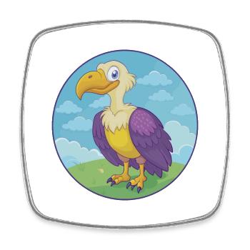 Geier niedlich Kawaii Cartoon Clipart Tier Haustier - Viereckiger Kühlschrankmagnet - Weiß - Vorne