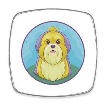 Shih Tzu Dog Cute Kawaii Cartoon Clipart Animal - Square fridge magnet - white - Front