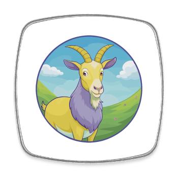 Chèvre Mignon Kawaii Dessin animé Clipart Animal de compagnie - Magnet carré - blanc - Devant