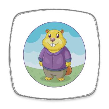 Gopher Niedliche Kawaii Cartoon Clipart Tier Haustier - Viereckiger Kühlschrankmagnet - Weiß - Vorne
