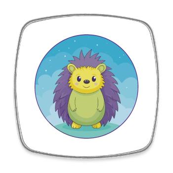 Igel Niedlich Kawaii Cartoon Clipart Tier Haustier - Viereckiger Kühlschrankmagnet - Weiß - Vorne