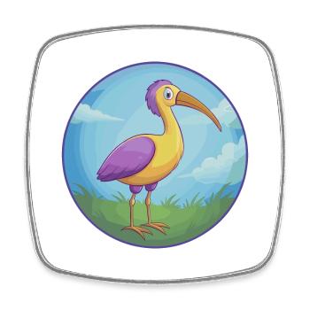 Ibis Cute Kawaii Cartoon Clipart Animal Pet - Square fridge magnet - white - Front