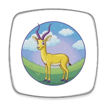 Impala Niedliche Kawaii Cartoon Clipart Tier Haustier - Viereckiger Kühlschrankmagnet - Weiß - Vorne
