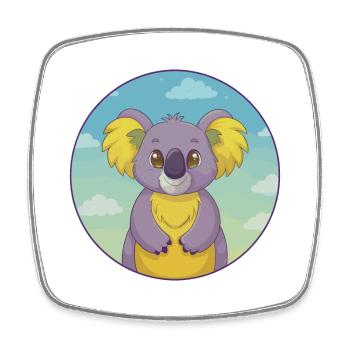 Koala Niedlich Kawaii Cartoon Clipart Tier Haustier - Viereckiger Kühlschrankmagnet - Weiß - Vorne