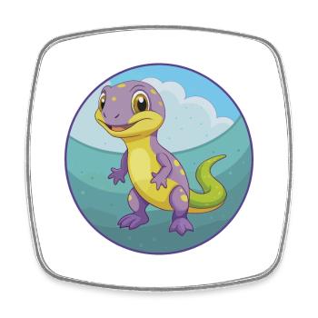 Eidechse Niedlich Kawaii Cartoon Clipart Tier Haustier - Viereckiger Kühlschrankmagnet - Weiß - Vorne