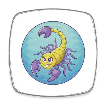 Skorpion Niedliche Kawaii Cartoon Clipart Tier Haustier - Viereckiger Kühlschrankmagnet - Weiß - Vorne