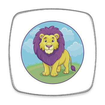 Lion Cute Kawaii Cartoon Clipart Animal Pet - Square fridge magnet - white - Front