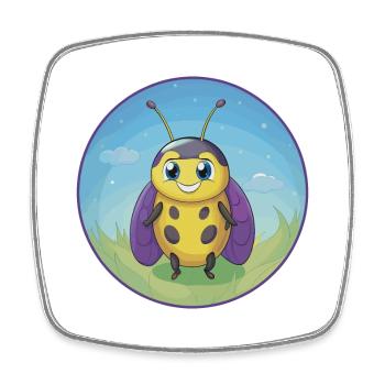 Ladybug Cute Kawaii Cartoon Clipart Animal Pet - Square fridge magnet - white - Front