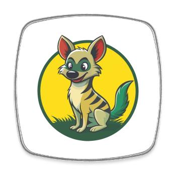 Erdwolf Niedliche Kawaii Cartoon Clipart Haustier Tier - Viereckiger Kühlschrankmagnet - Weiß - Vorne