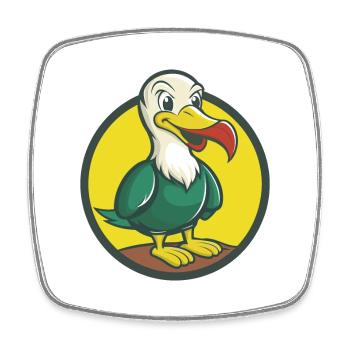 Albatross Cute Kawaii Cartoon Clipart Pet Animal - Square fridge magnet - white - Front