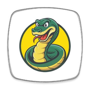 Anaconda Cute Kawaii Cartoon Clipart Pet Animal - Square fridge magnet - white - Front
