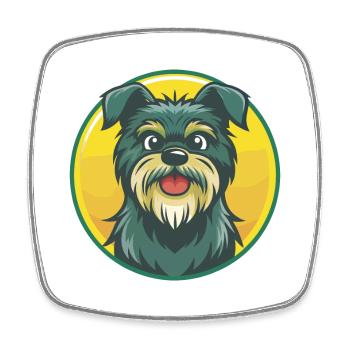 Affenpinscher Dog Cute Kawaii Cartoon Pet Animal - Square fridge magnet - white - Front
