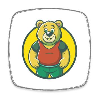 Bear Cute Kawaii Cartoon Clipart Pet Animal - Square fridge magnet - white - Front