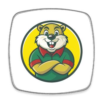 Biber Niedliche Kawaii Cartoon Clipart Haustier Tier - Viereckiger Kühlschrankmagnet - Weiß - Vorne
