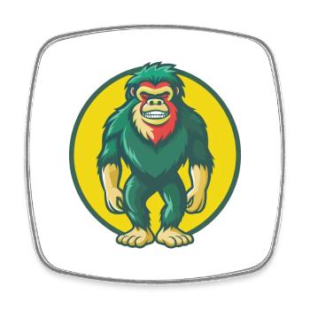 BigFoot mignon Kawaii dessin animé Clipart Animal de compagnie - Magnet carré - blanc - Devant