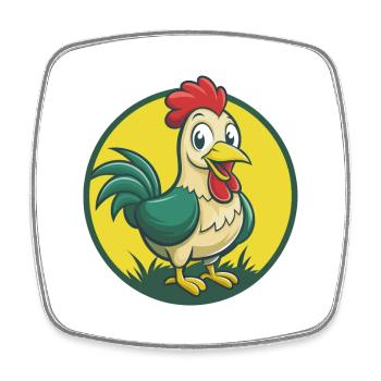 Huhn Niedliche Kawaii Cartoon Clipart Haustier Tier - Viereckiger Kühlschrankmagnet - Weiß - Vorne