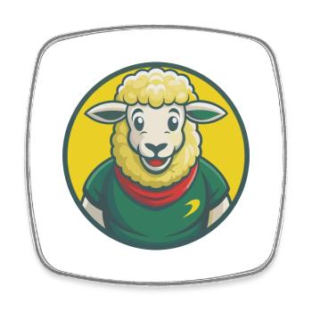 Sheep Cute Kawaii Cartoon Clipart Pet Animal - Square fridge magnet - white - Front