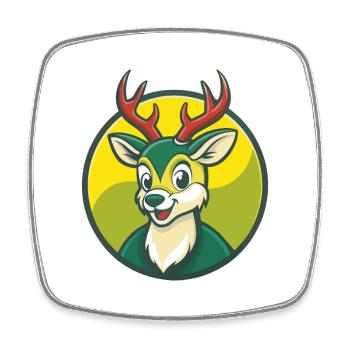 Deer Cute Kawaii Cartoon Clipart Pet Animal - Square fridge magnet - white - Front