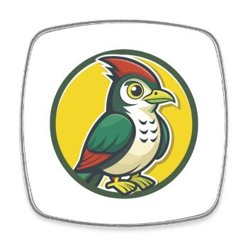 Kuckuck Vogel Niedlich Kawaii Cartoon Clipart Haustier Tier - Viereckiger Kühlschrankmagnet - Weiß - Vorne