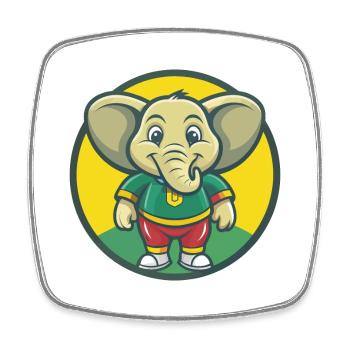 Elefant Niedlich Kawaii Cartoon Clipart Haustier Tier - Viereckiger Kühlschrankmagnet - Weiß - Vorne