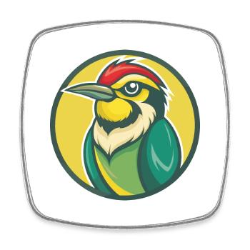 Bienenfresser Niedlich Kawaii Cartoon Clipart Haustier Tier - Viereckiger Kühlschrankmagnet - Weiß - Vorne