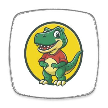 Dinosaurier Niedlich Kawaii Cartoon Clipart Haustier Tier - Viereckiger Kühlschrankmagnet - Weiß - Vorne