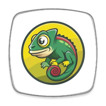 Chameleon Cute Kawaii Cartoon Clipart Pet Animal - Square fridge magnet - white - Front