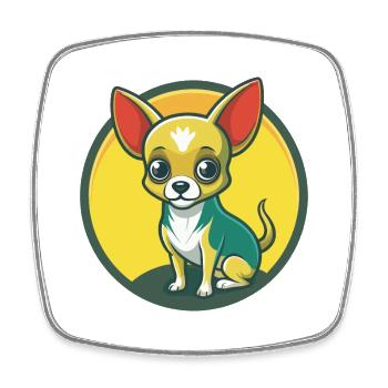 Chihuahua Dog Cute Kawaii Cartoon Clipart Animal - Square fridge magnet - white - Front