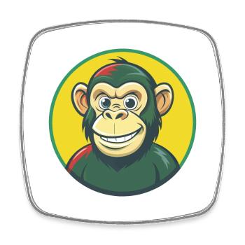 Schimpanse Niedliche Kawaii Cartoon Clipart Haustier Tier - Viereckiger Kühlschrankmagnet - Weiß - Vorne