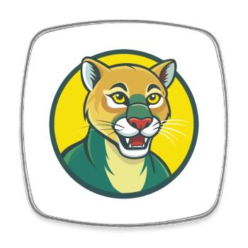 Cougar Cute Kawaii Cartoon Clipart Pet Animal - Square fridge magnet - white - Front