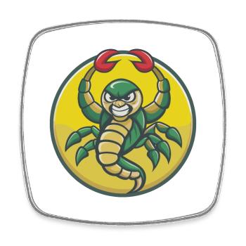 Skorpion Niedliche Kawaii Cartoon Clipart Haustier Tier - Viereckiger Kühlschrankmagnet - Weiß - Vorne