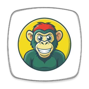 Bonobo Cute Kawaii Cartoon Clipart Pet Animal - Square fridge magnet - white - Front