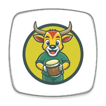 Bongo Niedliche Kawaii Cartoon Clipart Haustier Tier - Viereckiger Kühlschrankmagnet - Weiß - Vorne