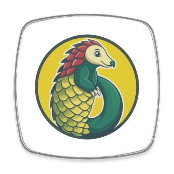 Pangolin Cute Kawaii Cartoon Clipart Pet Animal - Square fridge magnet - white - Front
