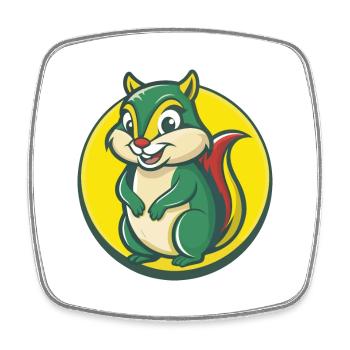 Chipmunk Niedliche Kawaii Cartoon Clipart Haustier Tier - Viereckiger Kühlschrankmagnet - Weiß - Vorne