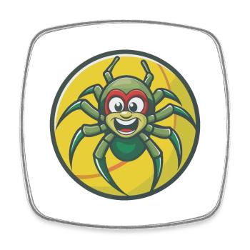 Spinne Niedliche Kawaii Cartoon Clipart Haustier Tier - Viereckiger Kühlschrankmagnet - Weiß - Vorne