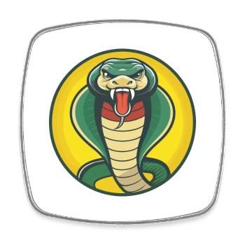 Cobra Cute Kawaii Cartoon Clipart Pet Animal - Square fridge magnet - white - Front