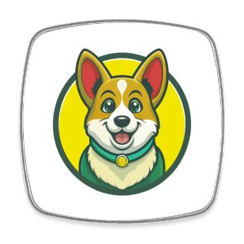 Corgi Dog Cute Kawaii Cartoon Clipart Pet Animal - Square fridge magnet - white - Front