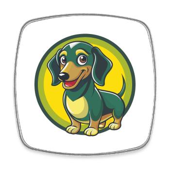 Dachshund Dog Cute Kawaii Cartoon Clipart Animal - Square fridge magnet - white - Front