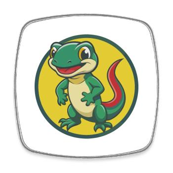 Salamander Niedliche Kawaii Cartoon Clipart Haustier Tier - Viereckiger Kühlschrankmagnet - Weiß - Vorne