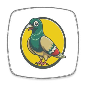 Taube Niedliche Kawaii Cartoon Clipart Haustier Tier - Viereckiger Kühlschrankmagnet - Weiß - Vorne