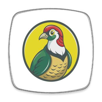 perdrix mignon kawaii dessin animé clipart animal de compagnie - Magnet carré - blanc - Devant