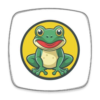 Frog Cute Kawaii Cartoon Clipart Pet Animal - Square fridge magnet - white - Front