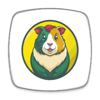 Guinea Pig Cute Kawaii Cartoon Clipart Pet Animal - Square fridge magnet - white - Front